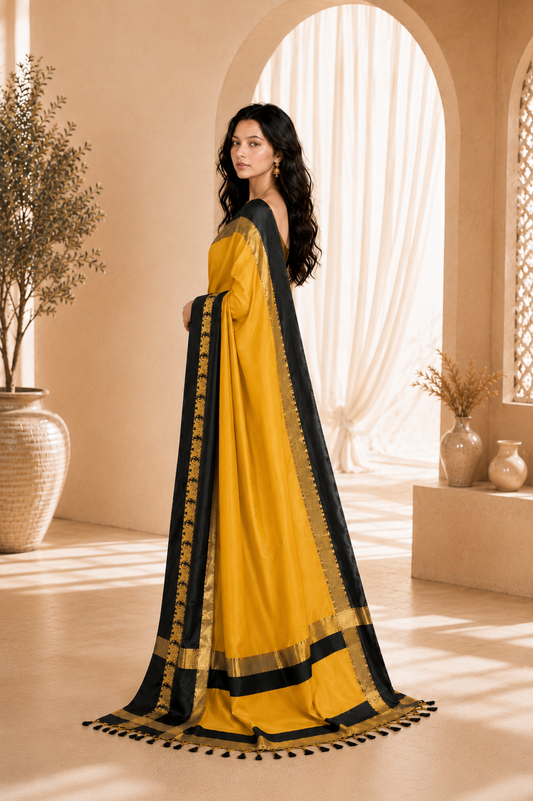 Premium Cotton Silk Gadhwal Elephant Saree