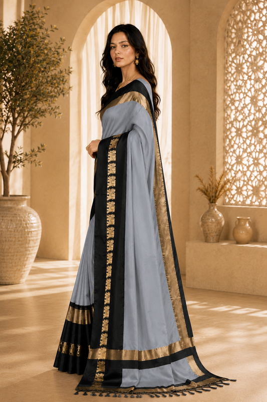 Premium Cotton Silk Gadhwal Elephant Saree