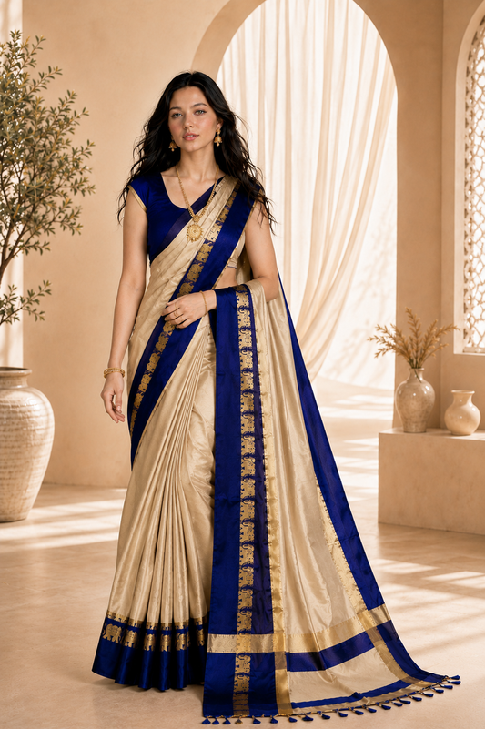Premium Cotton Silk Gadhwal Elephant Saree