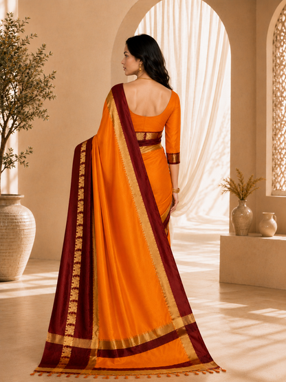 Premium Cotton Silk Gadhwal Elephant Saree