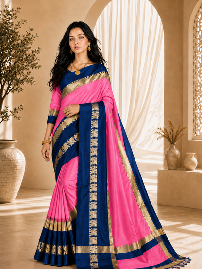 Premium Cotton Silk Gadhwal Elephant Saree