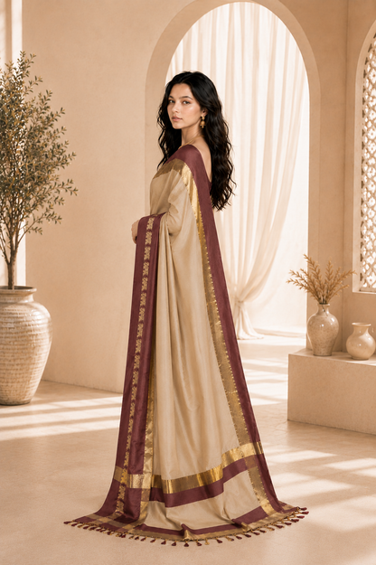 Premium Cotton Silk Gadhwal Elephant Saree